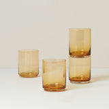 Tuscany Classics Stackable Glasses Amber Tall Set of 4 - Barware - Tipplergoods