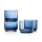 Tuscany Classics Stackable Glasses Blue Short Set of 4
