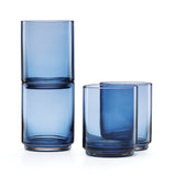 Tuscany Classics Stackable Glasses Blue Tall Set of 4