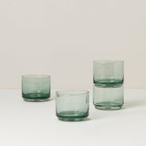 Tuscany Classics Stackable Glasses Green Short Set of 4 - Barware - Tipplergoods