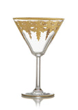 Vetro Gold Martini Glass, 24k Gold
