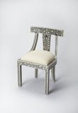 Victorian Garden Black Bone Inlay Accent Chair - Furniture - Tipplergoods
