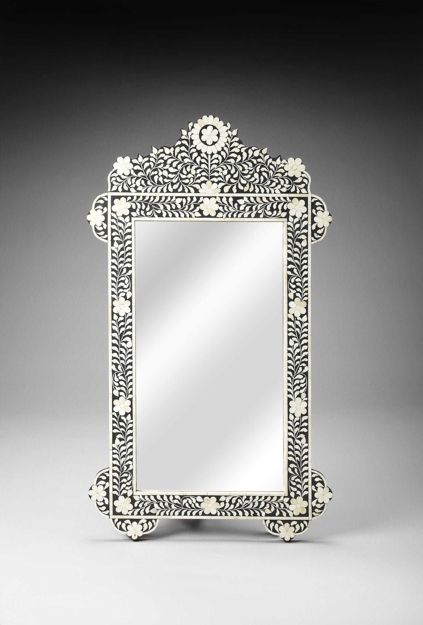 Vivienne Crown Bone Inlay Wall Mirror - Decor - Tipplergoods