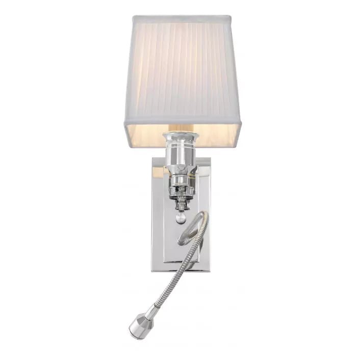 Wall Lamp Ellington nickel incl white shade - Decor - Tipplergoods