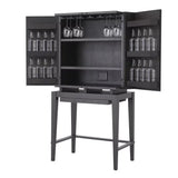 Wine Cabinet Dimitrios charcoal grey oak veneer - Furniture - Tipplergoods