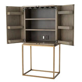 Wine Cabinet Highland washed oak brass finish - Furniture - Tipplergoods