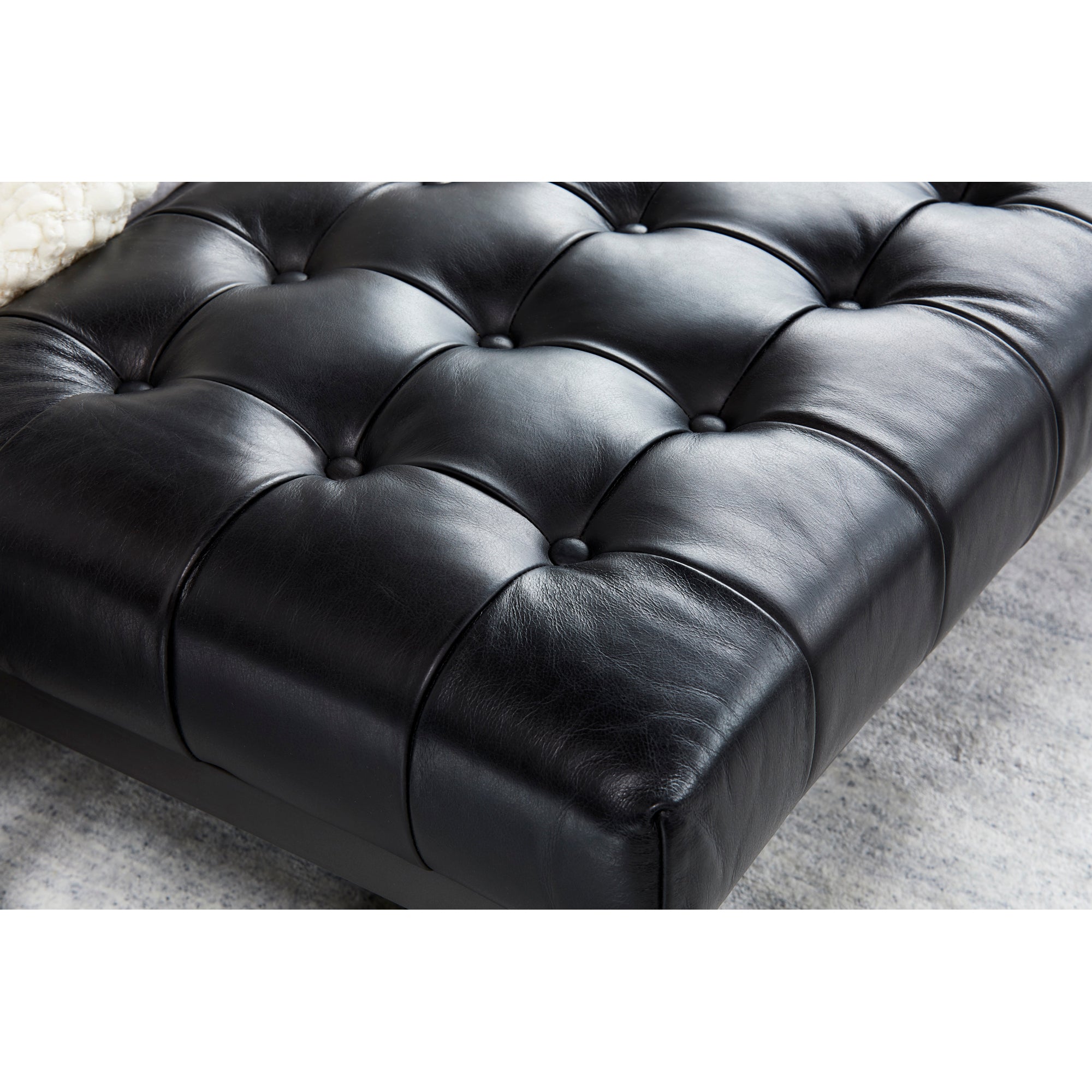 Wyatt Leather Bench Black - Black - - Furniture - Tipplergoods