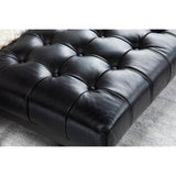 Wyatt Leather Bench Black - Black - - Furniture - Tipplergoods