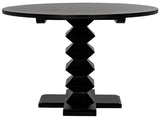 Zig-Zag Base Dining Table, 48", Hand Rubbed Black - Furniture - Tipplergoods