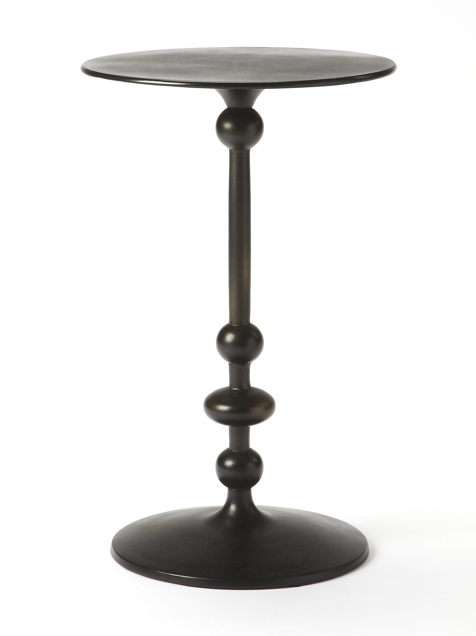 Zora Pedestal End Table - Black Iron - - Furniture - Tipplergoods
