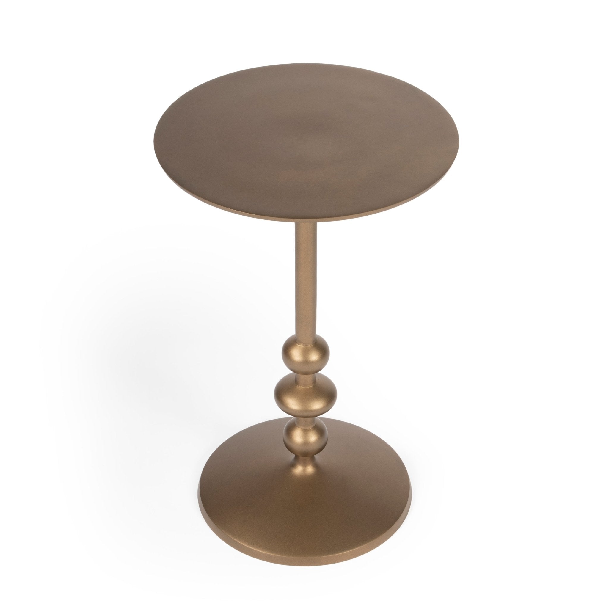 Zora Pedestal End Table - Bronze Iron - - Furniture - Tipplergoods