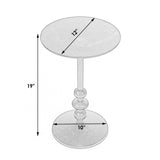 Zora Pedestal End Table - Silver Iron - - Furniture - Tipplergoods