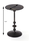 Zora Pedestal End Table - Black Iron - - Furniture - Tipplergoods