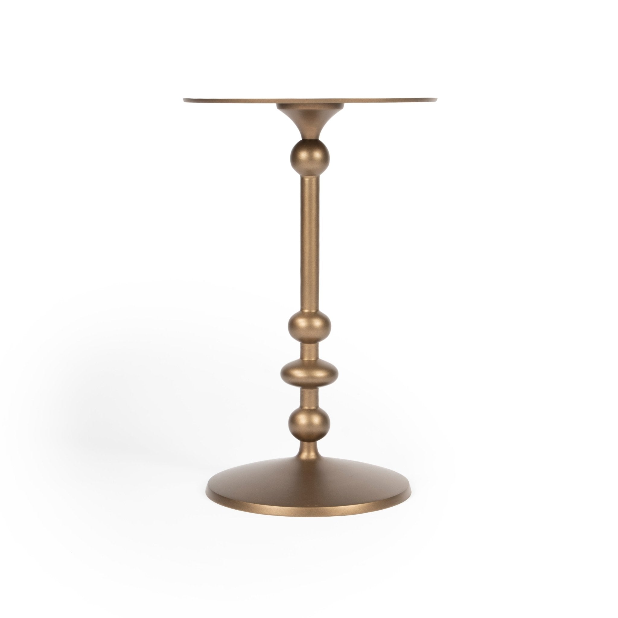 Zora Pedestal End Table - Bronze Iron - - Furniture - Tipplergoods